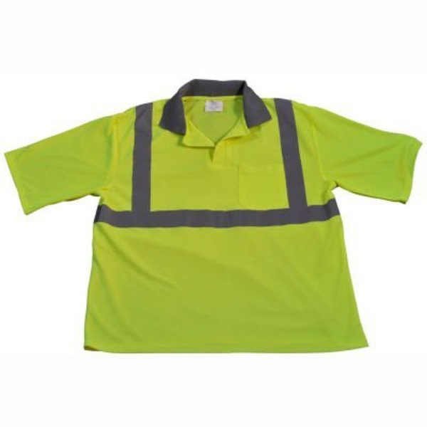 Petra Roc Inc Petra Roc LPSS2 Class 2 Moisture Wicking Polo Shirt Short, Lime, X-Large LPSS2-XL